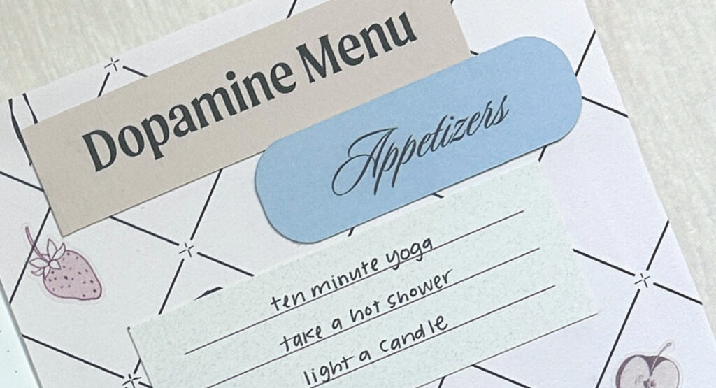 Dopamine Menu in junk journal