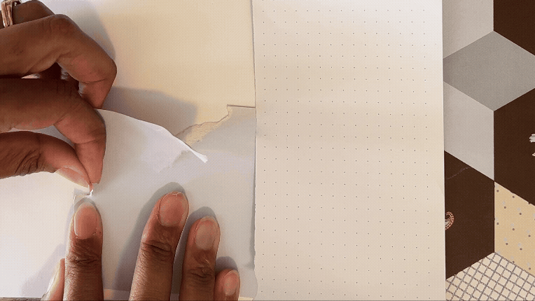 Gif of tearing paper in art journal